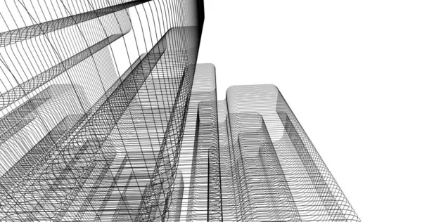 Mimari sanat konseptinde soyut çizgiler, minimum geometrik şekiller. 