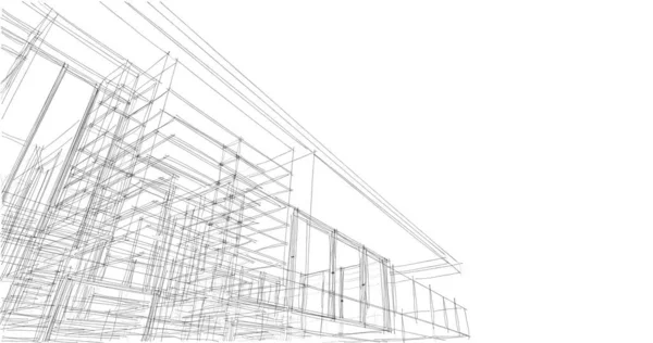 Architecture Illustration Conception Plan Construction Bâtiment — Photo