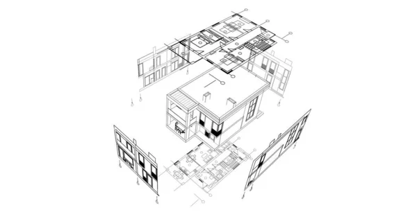 内衬建筑墙纸 数码背景 — 图库照片