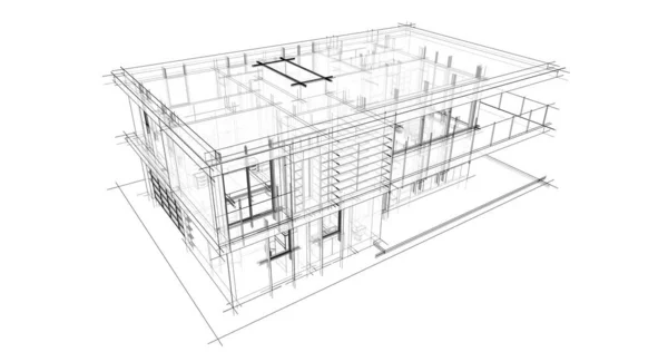 Architecture Illustration Conception Plan Construction Bâtiment — Photo