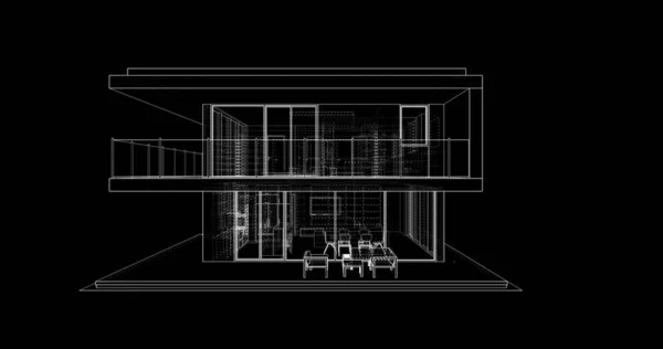 Architectuur Illustratie Ontwerp Van Bouwplan — Stockfoto