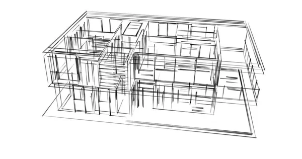 Architecture Illustration Design Building Construction Plan — Stock Photo, Image