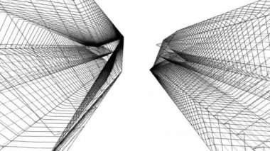 minimal 3d mimari şekillerde hareket etmek
