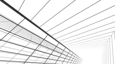 minimal 3d mimari şekillerde hareket etmek
