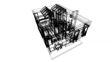 minimal 3d mimari şekillerde hareket etmek