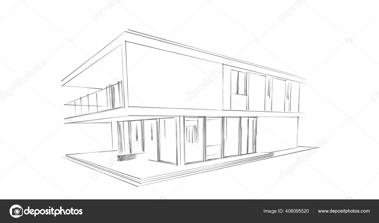 Architecture Illustration Design Building Construction Plan — Stock Photo ©  YuriyA #406095520, image size:1600x944