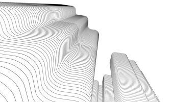 Mimari sanat konseptinde soyut çizgiler, minimum geometrik şekiller. 