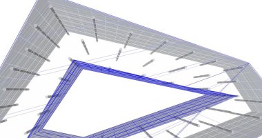 Mimari sanat konseptinde soyut çizgiler, minimum geometrik şekiller. 