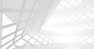 Mimari sanat konseptinde soyut çizgiler, minimum geometrik şekiller. 