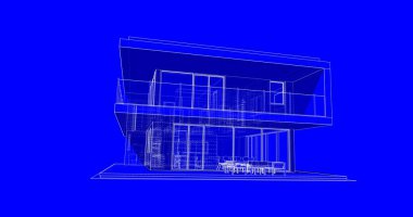 İnşaat planının 3B mimari tasarımı