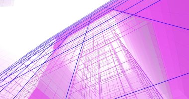 Mimari sanat konseptinde soyut çizgiler, minimum geometrik şekiller. 