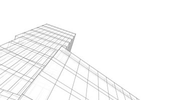 Mimari sanat konseptinde soyut çizgiler, minimum geometrik şekiller. 