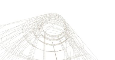 Mimari sanat konseptinde soyut çizgiler, minimum geometrik şekiller. 