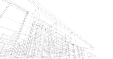 İnşaat planının 3B mimari tasarımı