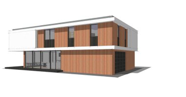 İnşaat planının 3B mimari tasarımı