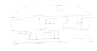 İnşaat planının 3B mimari tasarımı