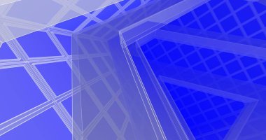 Mimari sanat konseptinde soyut çizgiler, minimum geometrik şekiller. 