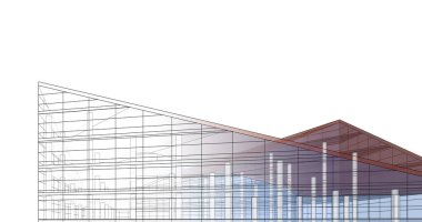Mimari sanat konseptinde soyut çizgiler, minimum geometrik şekiller. 