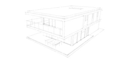 İnşaat planının 3B mimari tasarımı