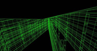 Mimari sanat konseptinde soyut çizgiler, minimum geometrik şekiller. 