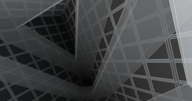 Mimari sanat konseptinde soyut çizgiler, minimum geometrik şekiller. 