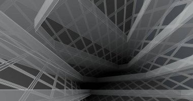 Mimari sanat konseptinde soyut çizgiler, minimum geometrik şekiller. 