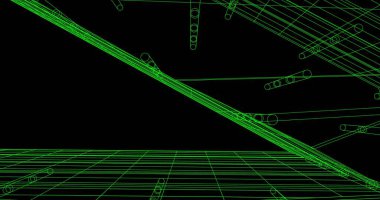 Mimari sanat konseptinde soyut çizgiler, minimum geometrik şekiller. 