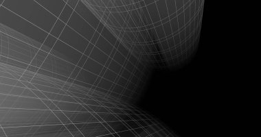 Mimari sanat konseptinde soyut çizgiler, minimum geometrik şekiller. 