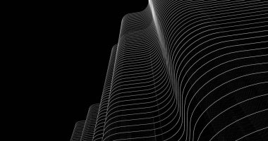 Mimari sanat konseptinde soyut çizgiler, minimum geometrik şekiller. 