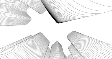 Mimari sanat konseptinde soyut çizgiler, minimum geometrik şekiller. 