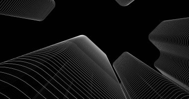 Mimari sanat konseptinde soyut çizgiler, minimum geometrik şekiller. 