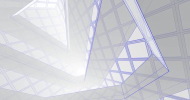 Mimari sanat konseptinde soyut çizgiler, minimum geometrik şekiller. 