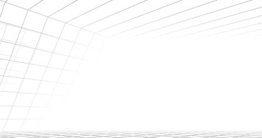 Mimari sanat konseptinde soyut çizgiler, minimum geometrik şekiller. 