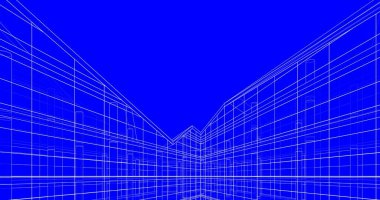 Mimari sanat konseptinde soyut çizgiler, minimum geometrik şekiller. 