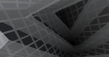 Mimari sanat konseptinde soyut çizgiler, minimum geometrik şekiller. 