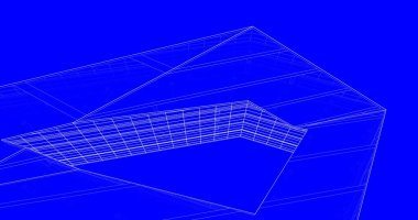 Mimari sanat konseptinde soyut çizgiler, minimum geometrik şekiller. 