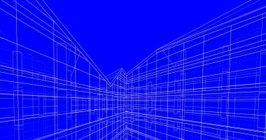 Mimari sanat konseptinde soyut çizgiler, minimum geometrik şekiller. 