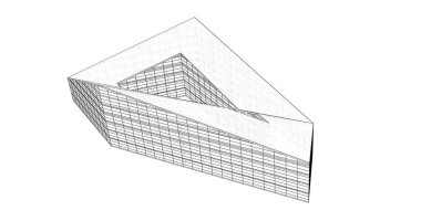 Mimari sanat konseptinde soyut çizgiler, minimum geometrik şekiller. 