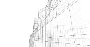 Mimari sanat konseptinde soyut çizgiler, minimum geometrik şekiller. 