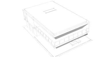 İnşaat planının 3B mimari tasarımı