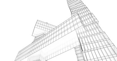 Mimari sanat konseptinde soyut çizgiler, minimum geometrik şekiller. 