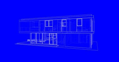 İnşaat planının 3B mimari tasarımı