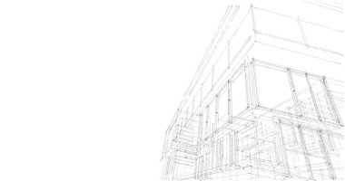 İnşaat planının 3B mimari tasarımı