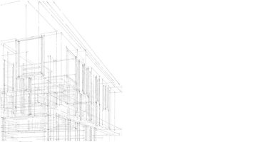 İnşaat planının 3B mimari tasarımı