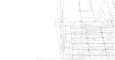 İnşaat planının 3B mimari tasarımı