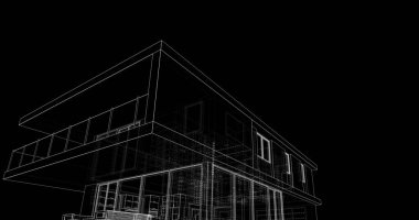 İnşaat planının 3B mimari tasarımı