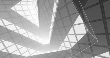 Mimari sanat konseptinde soyut çizgiler, minimum geometrik şekiller. 