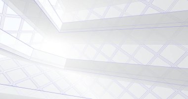 Mimari sanat konseptinde soyut çizgiler, minimum geometrik şekiller. 