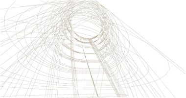 Mimari sanat konseptinde soyut çizgiler, minimum geometrik şekiller. 