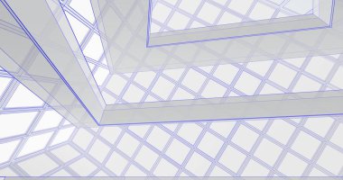 Mimari sanat konseptinde soyut çizgiler, minimum geometrik şekiller. 